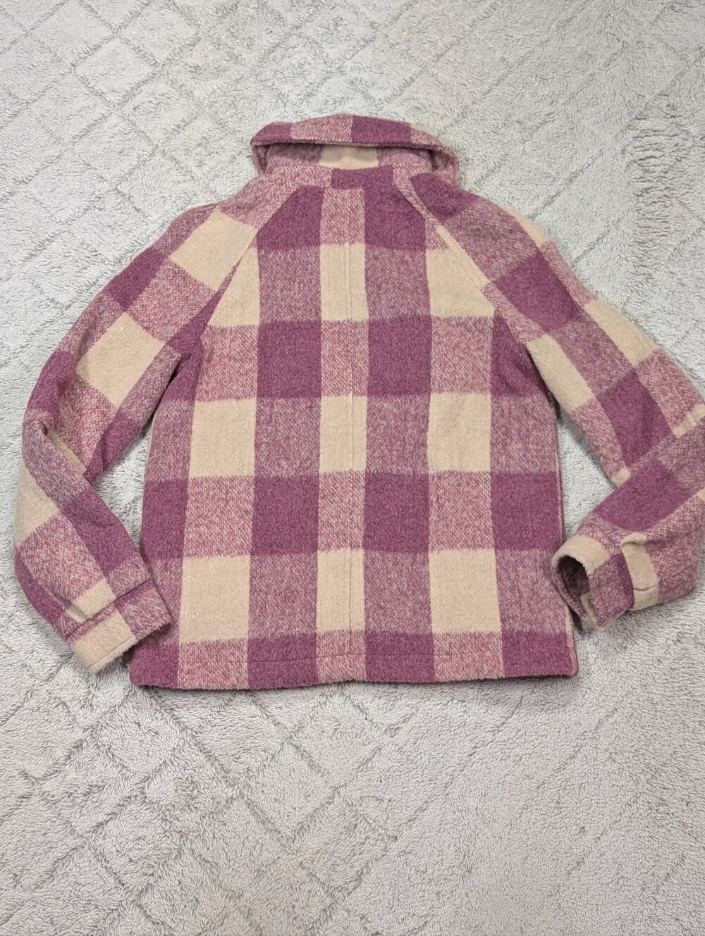 Avec Les Filles Jacket Womens XS Pink Plaid Fleece Trucker Shacket Collar Zip Up - Picture 8 of 8